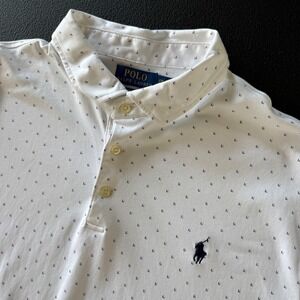 Polo Ralph Lauren Polo AOP Shirt Mens XXL White Geometric Print Custom Slim Fit